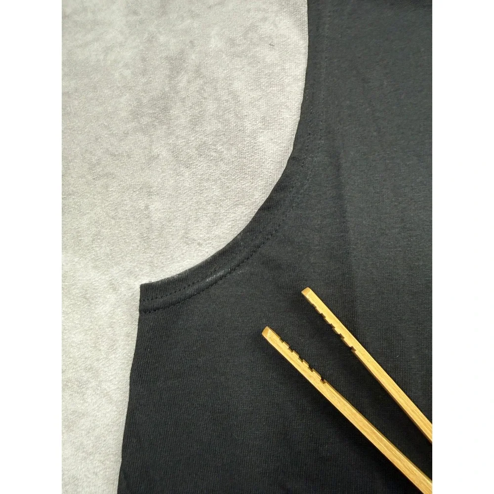 VTG Nike V-Neck Sleeveless Shirt Mens S Black Made in USA Swoosh Logo Gym 90s